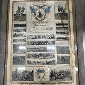 Antique World War I U.S. Army “The Soldier’s Record” Unissued Display Framed